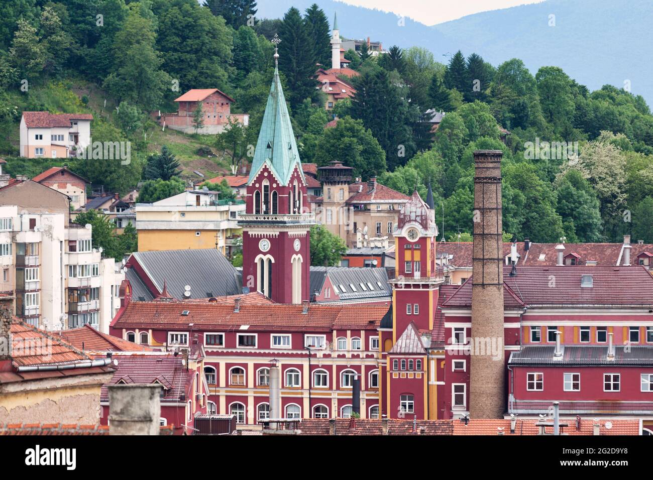 Sarajevo, Bosnien und Herzegowina - 26 2019. Mai: Die Kirche des heiligen Antonius von Padua ist ein römisch-katholischer Ort der Anbetung und ein nationales Denkmal dedi Stockfoto