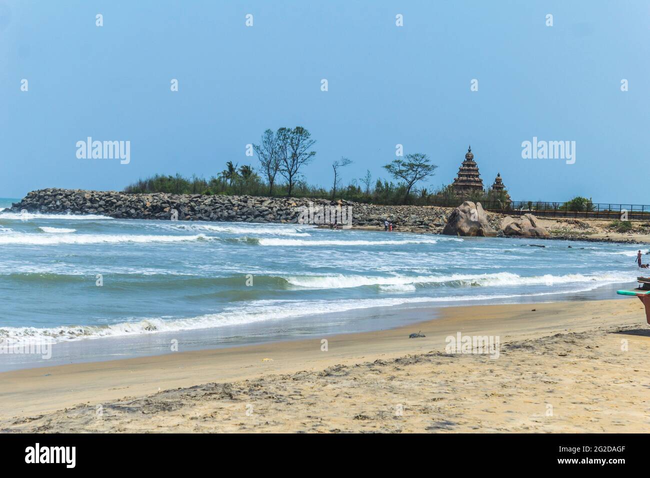 Mahabalipuram Strand in Tamil Nadu Stockfoto