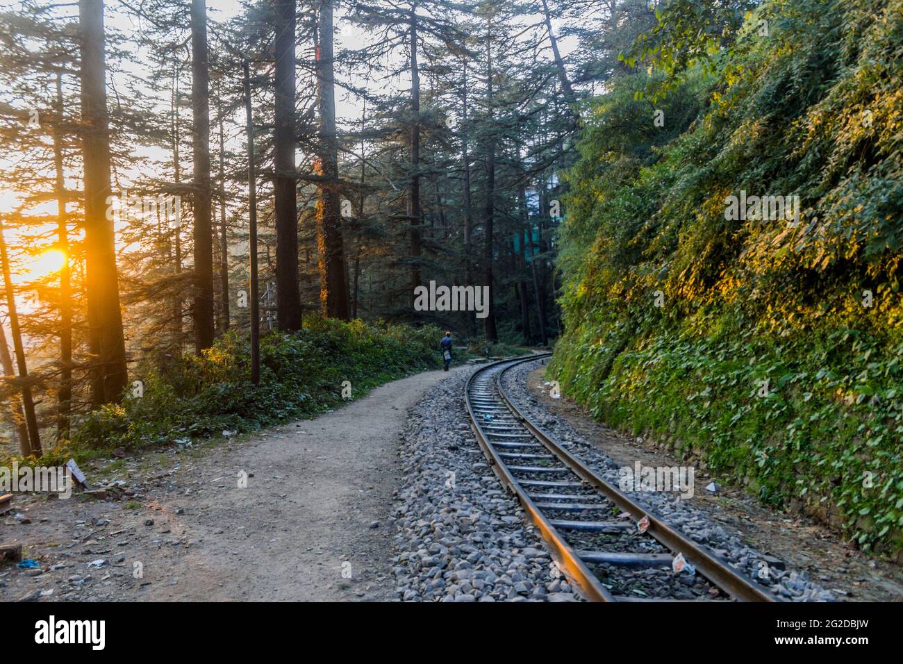 Verschiedene Ansichten des Spielzeugzuges Shimla Stockfoto