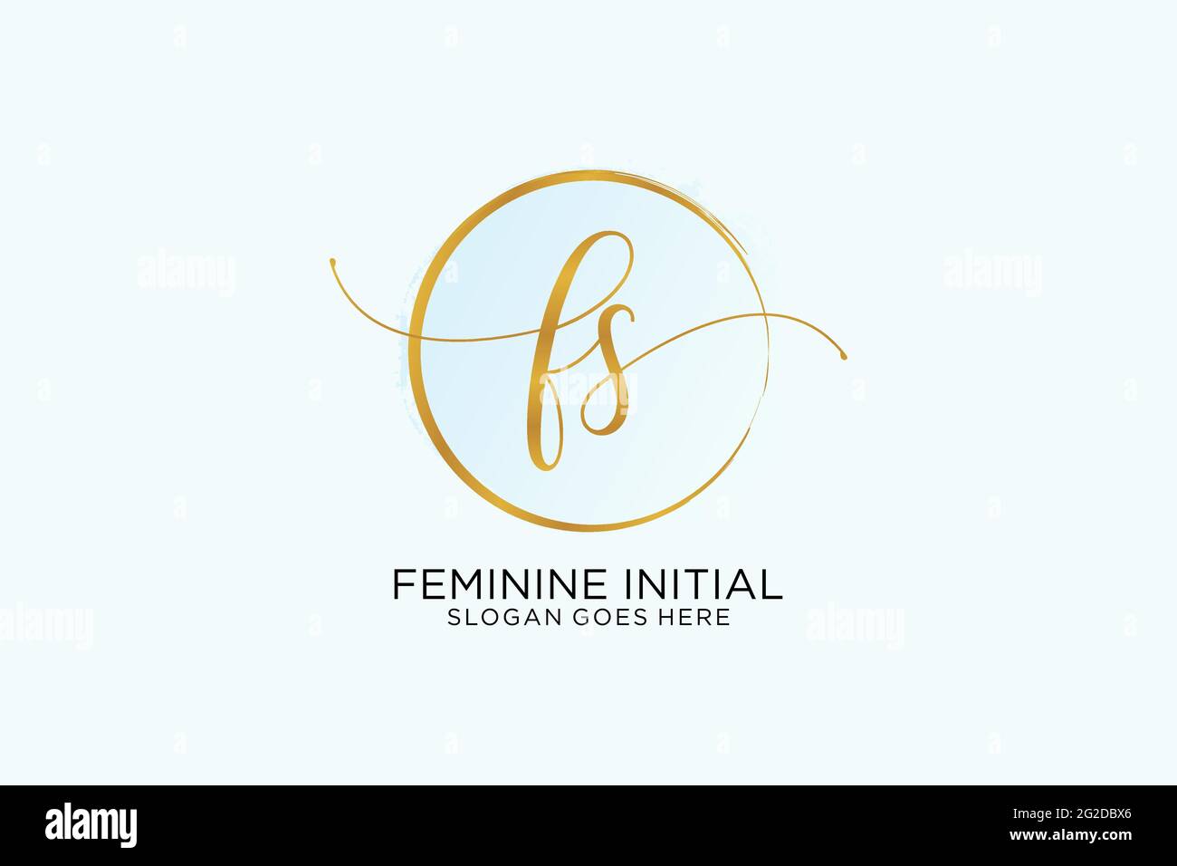 FS Handschrift Logo mit Kreis Vorlage Vektor Signatur, Hochzeit, Mode, Blumen und botanische mit kreativen Vorlage. Stock Vektor