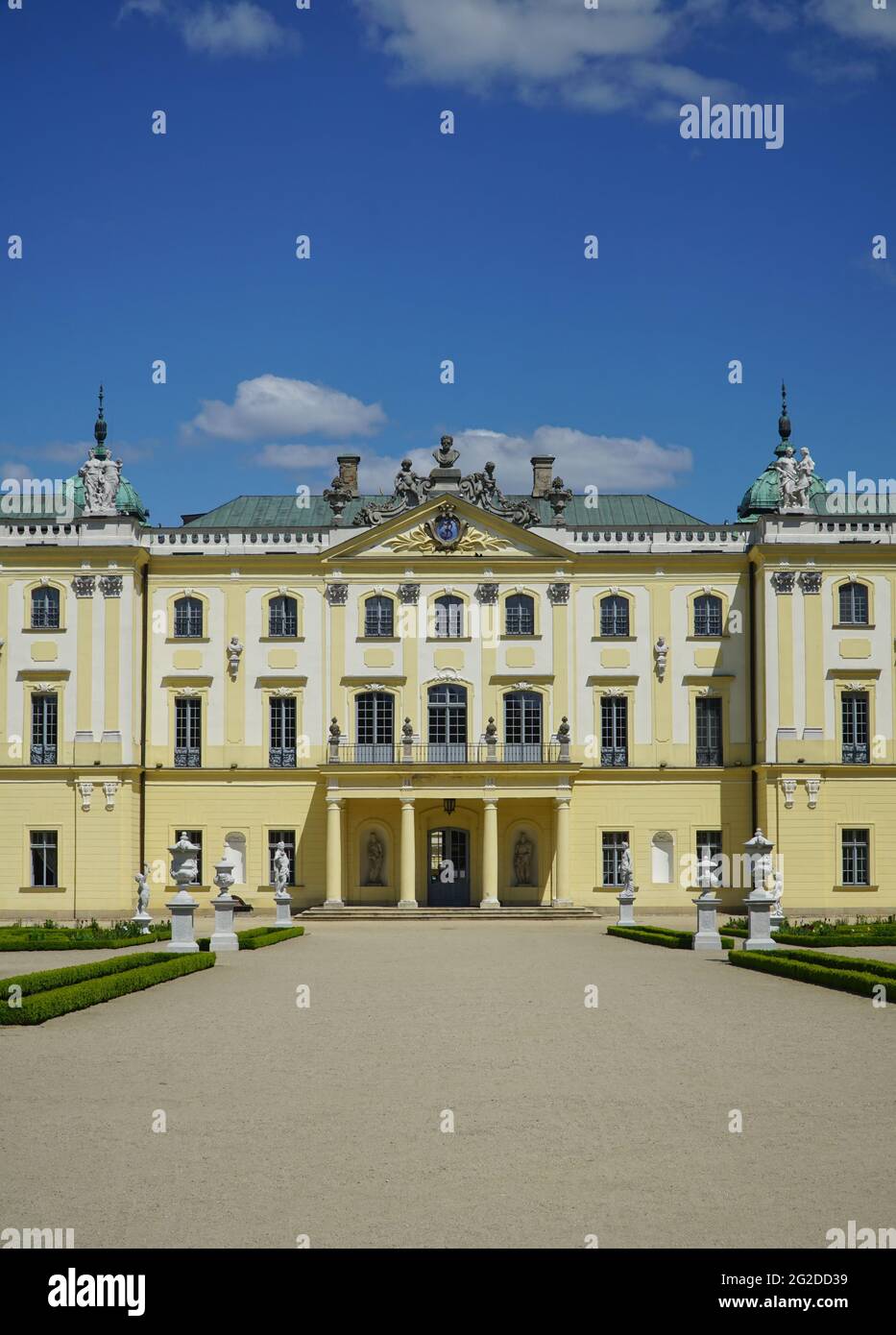 Branicki Palast in Bialystok, Polen. Bekannt war der Palastkomplex mit Gärten, Pavillons, Skulpturen, Nebengebäuden nach französischen Vorbildern Stockfoto