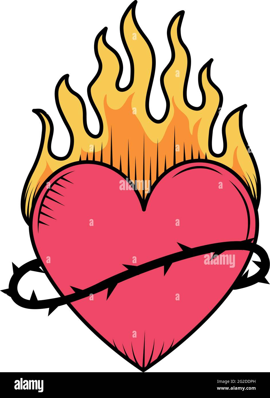 Flammendes Herz Tattoo Stock Vektor