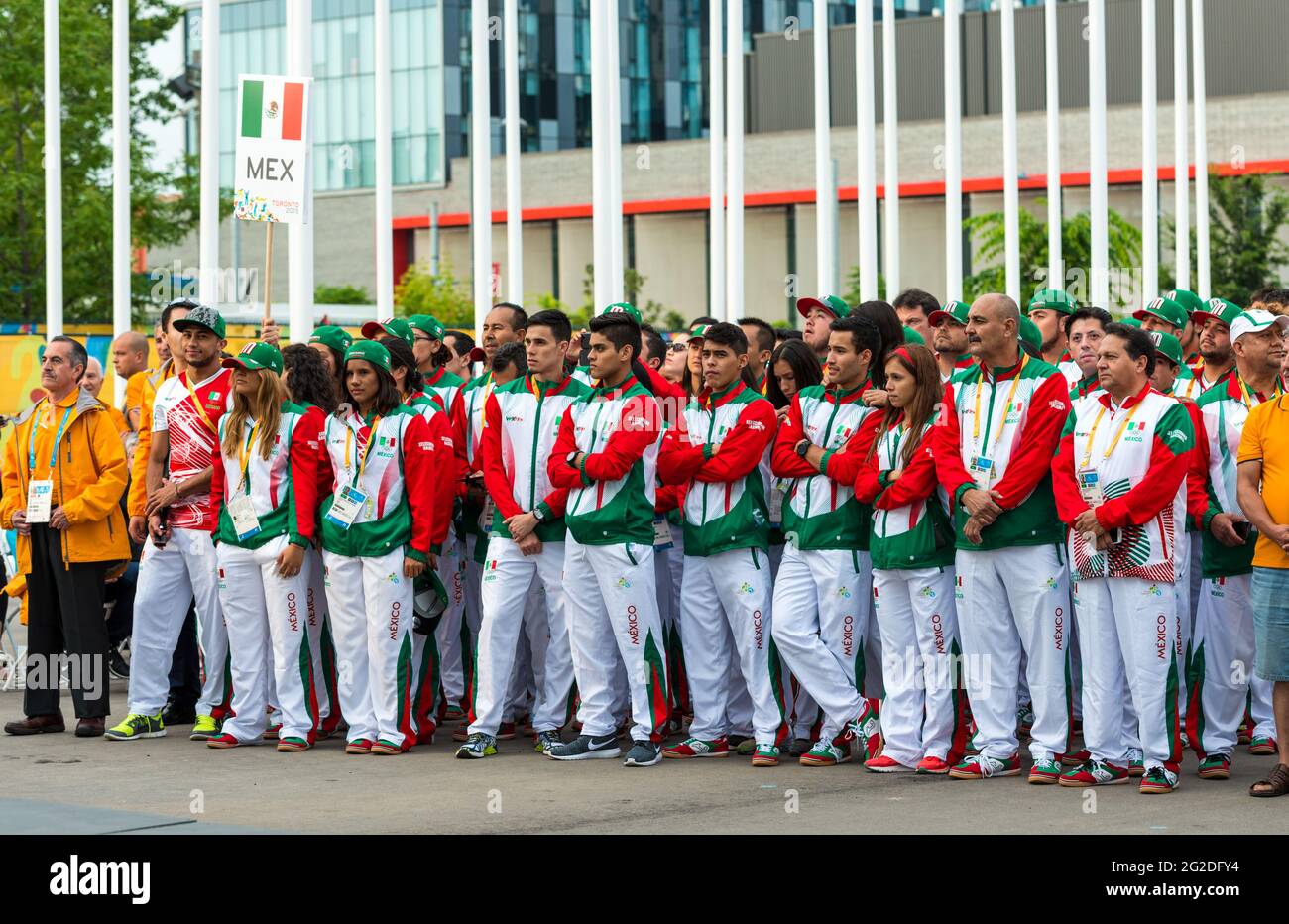 Mexikanische Delegationssportler bei den Pan American Games 2015 in Toronto, Kanada Stockfoto