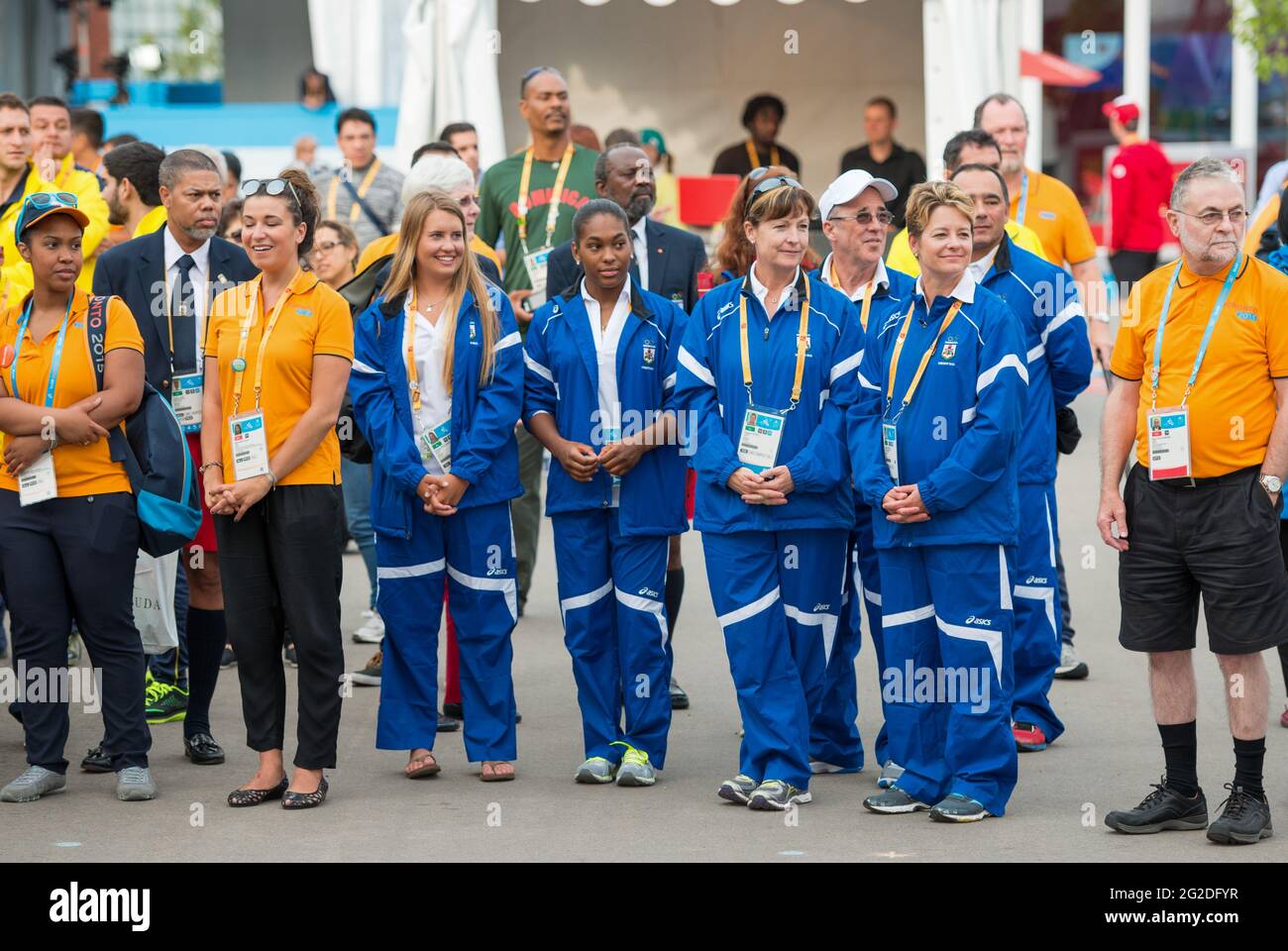 Toronto PanAm Games: Begrüßungszeremonie für die Bermudadelegation im Athletes's Village Stockfoto