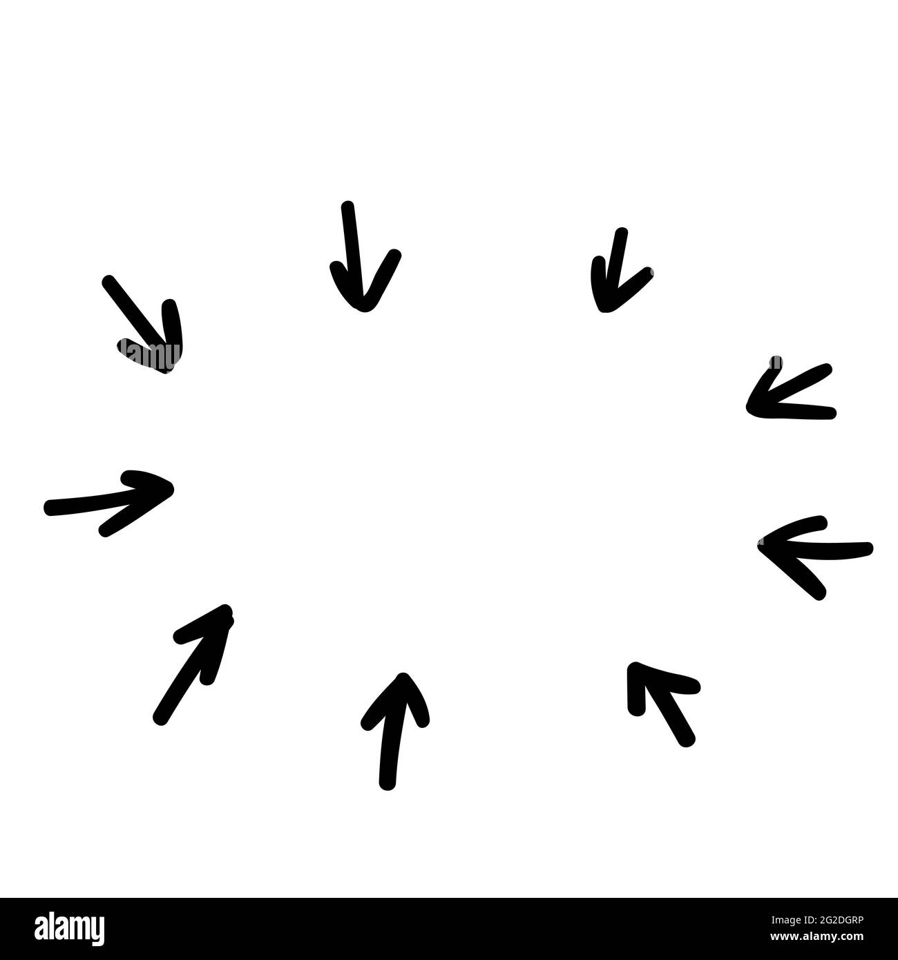 Feuerwerkspfeil für Infografiken. doodle Hand Zeichnung Skizze. vektor-Element Stock Vektor