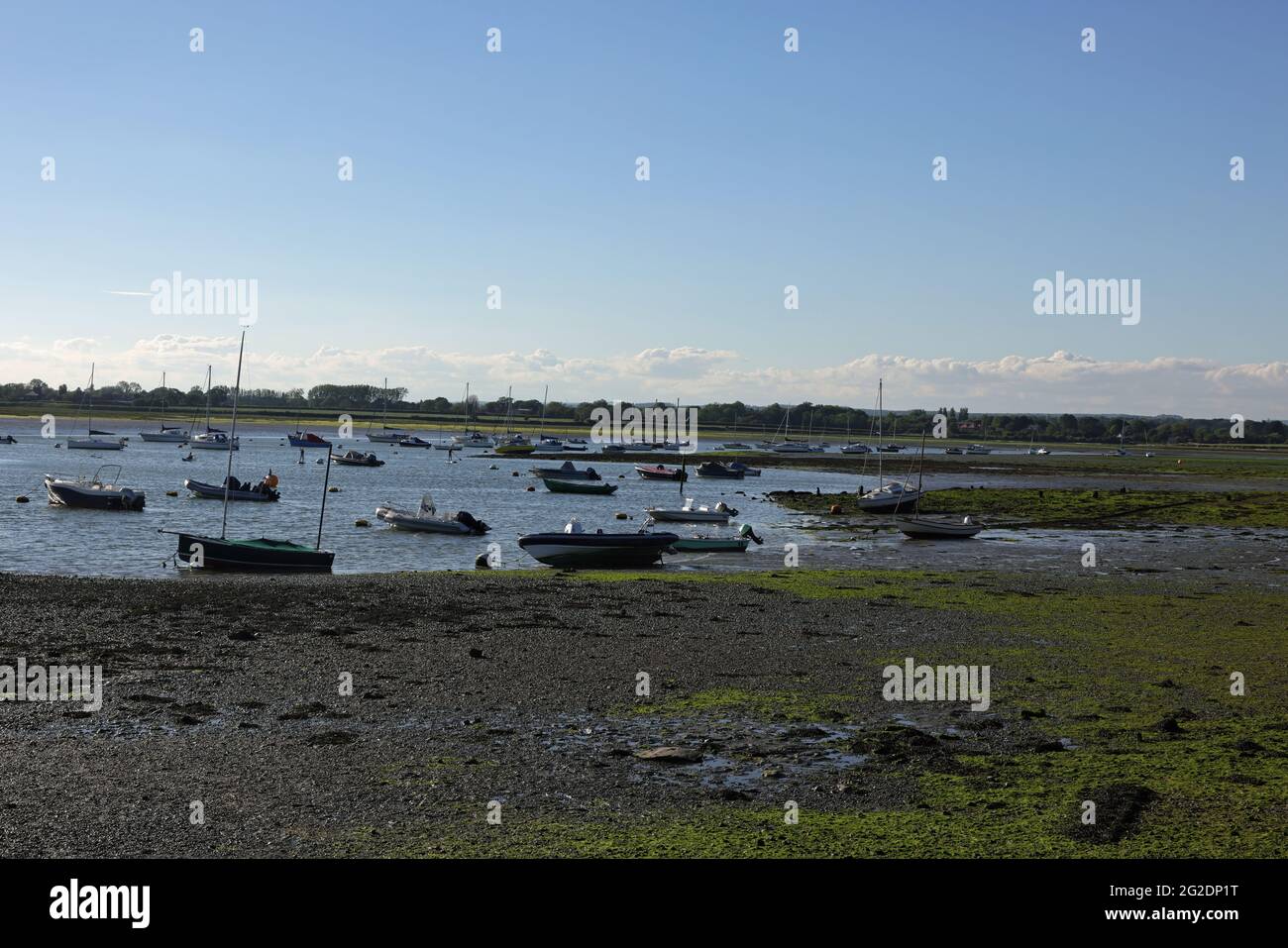 Hafen Großbritannien bei Ebbe an der Westküste Großbritanniens gesehen, Stockfoto