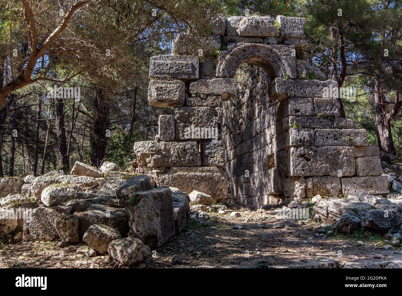 Phaselis antike Stadtruinen, Antalya, Türkei. Stockfoto