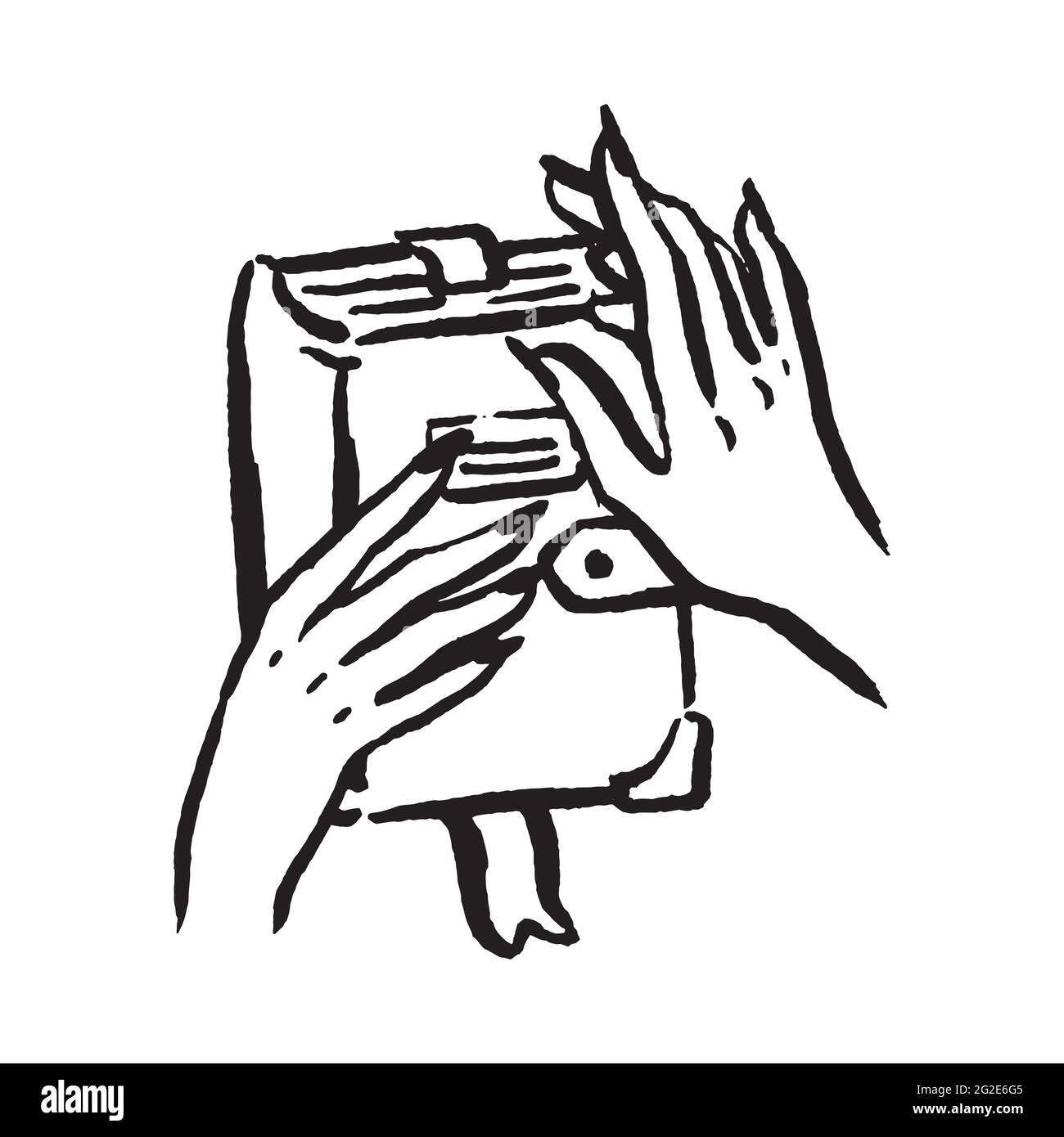 Hexe Geheimnis Magie Wissen Bücher handgezeichnete Illustration Stock Vektor