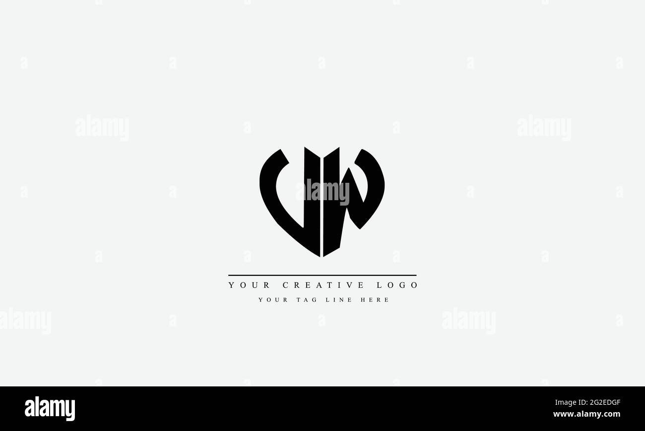 Buchstabenlogo-Design mit kreativer moderner Trendtypografie VW WV Stock Vektor