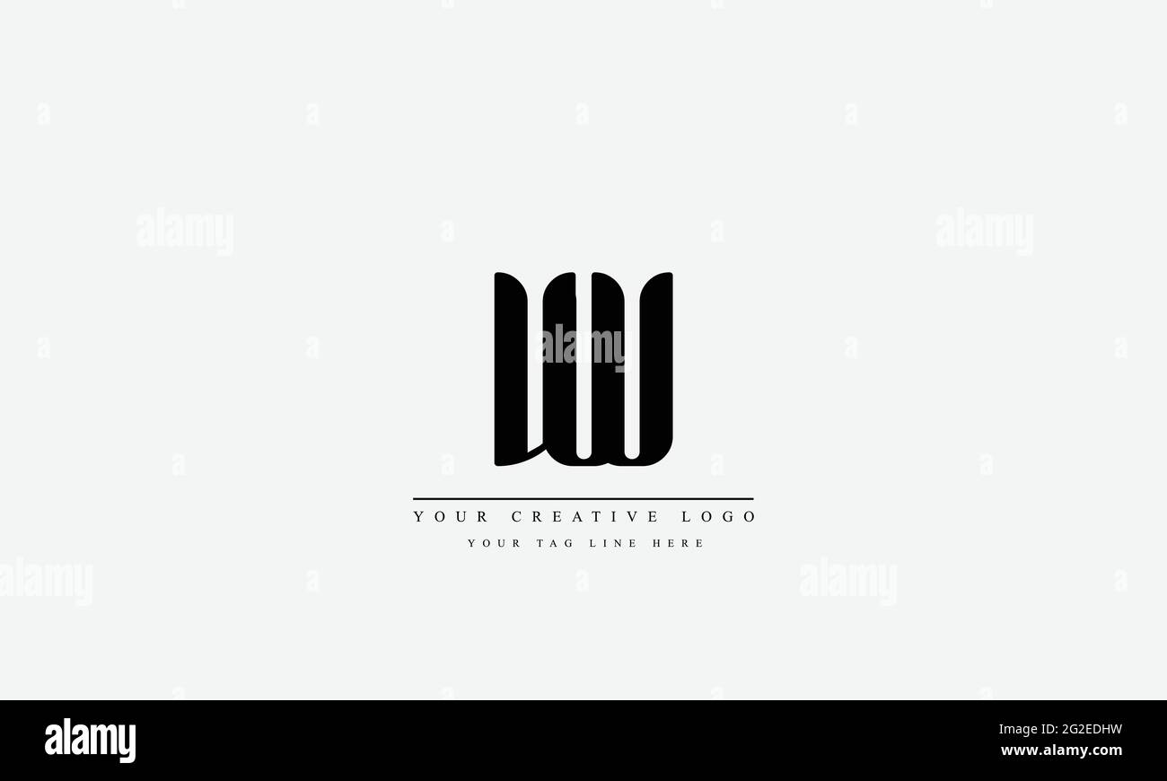 Buchstabenlogo-Design mit kreativer moderner Trendtypografie VW WV Stock Vektor