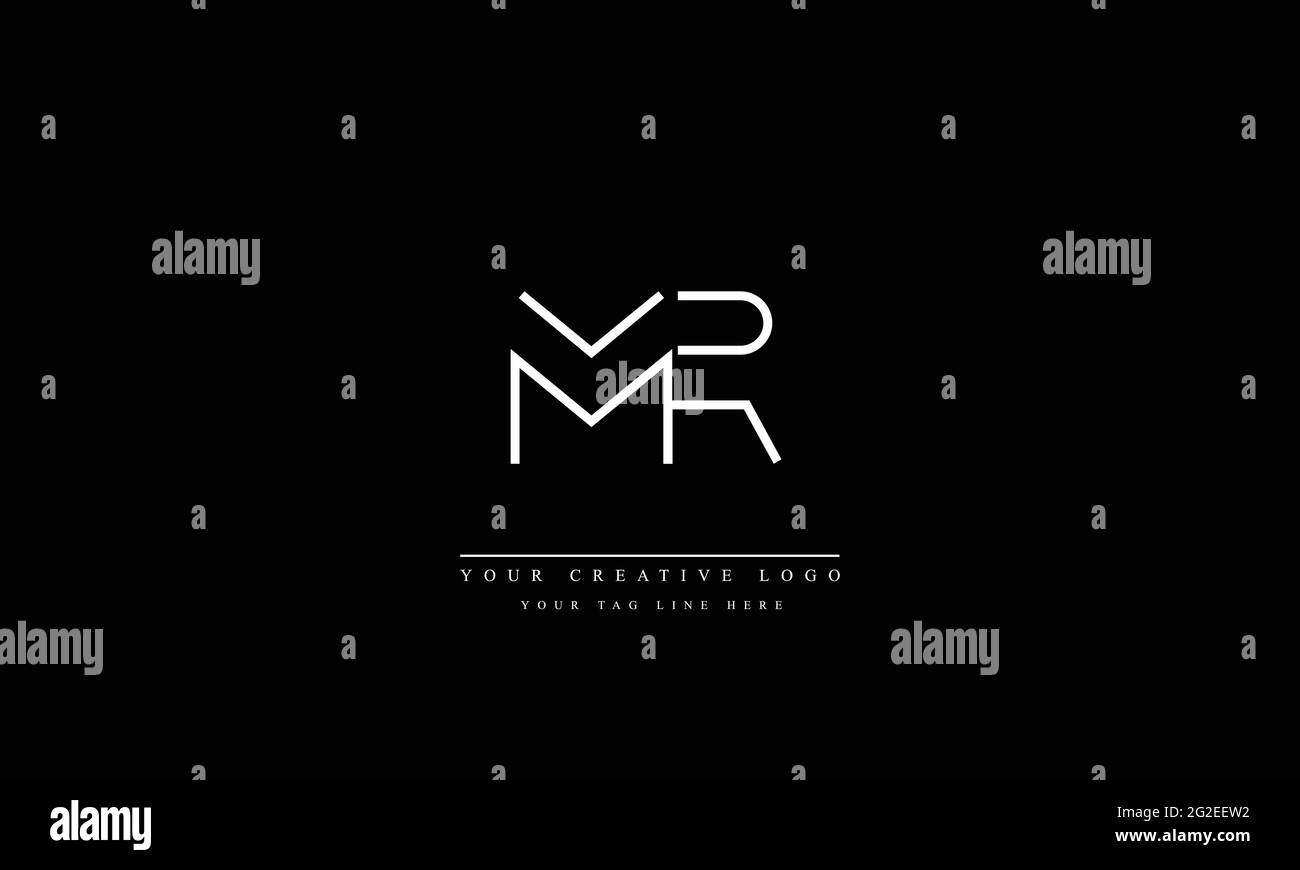 Logo-Design mit kreativer moderner Trendtypografie MR RM Stock Vektor