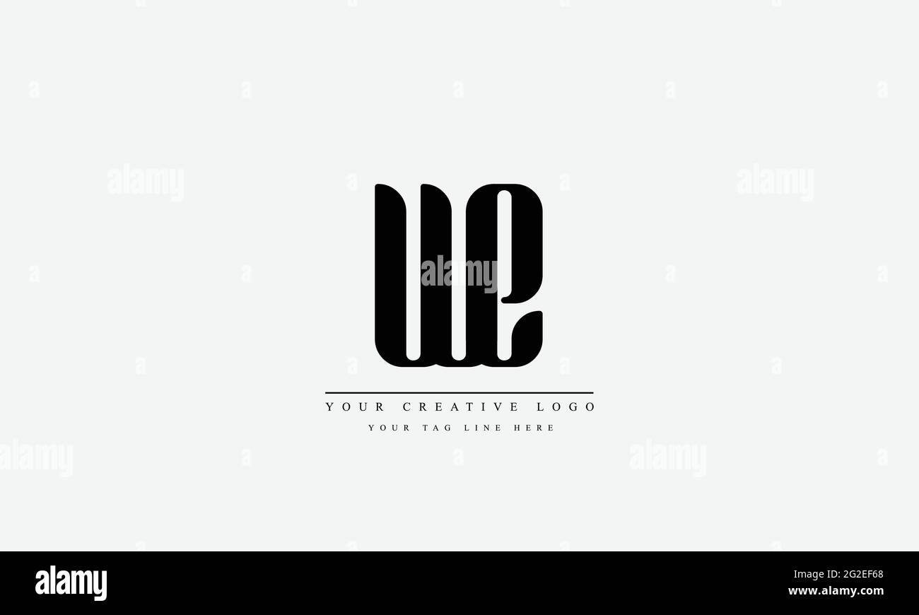 Letter Logo Design mit kreativer moderner Trendtypografie WE EW Stock Vektor
