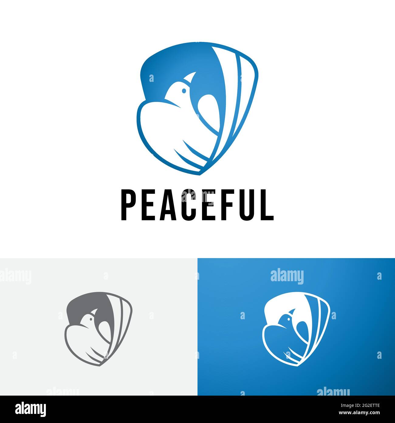 Serenity Purity Peaceful Dove Pigeon Bird Clean Logo Stock Vektor