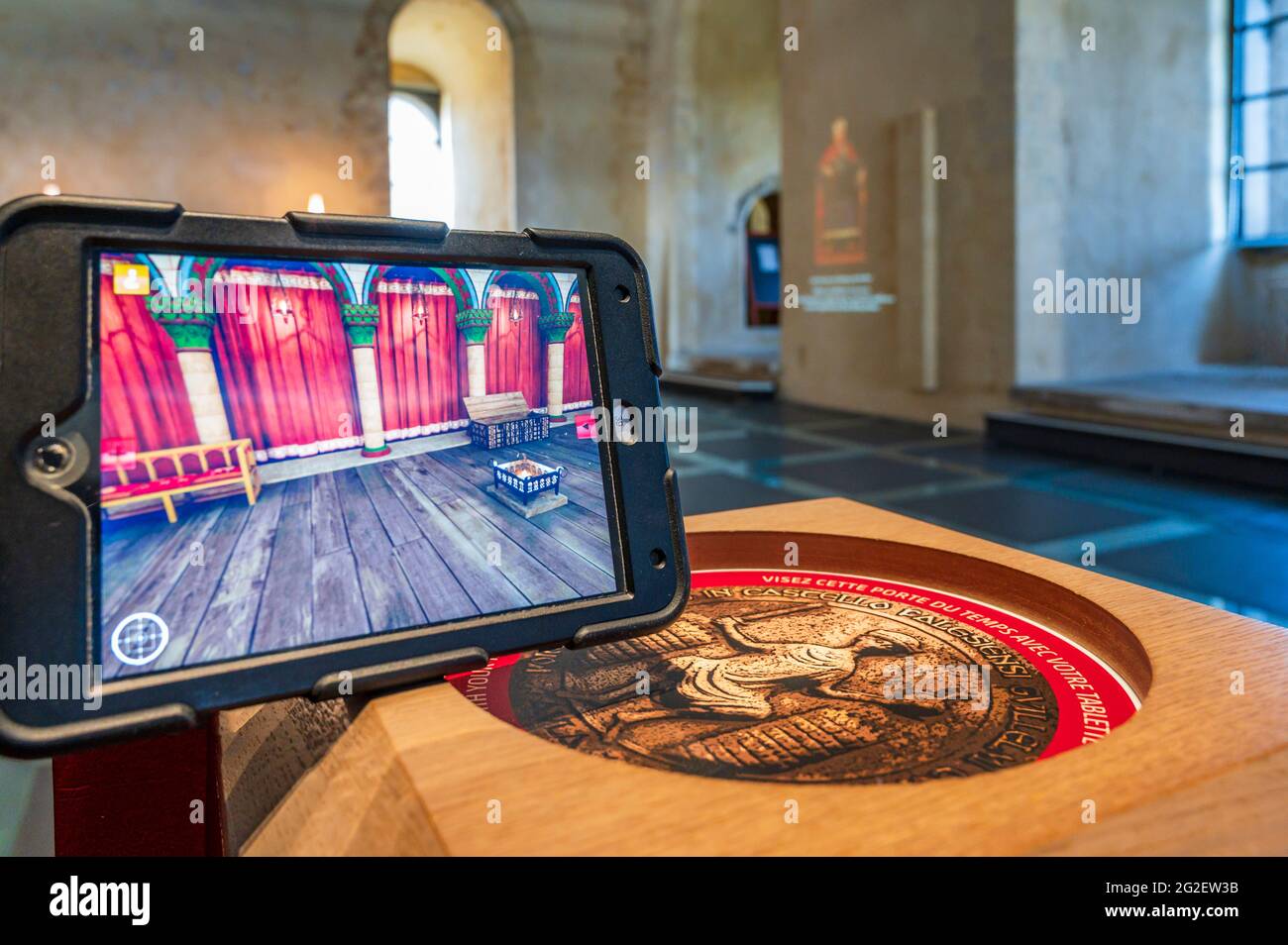 Das Château de Falaise ist der Geburtsort von Wilhelm dem Eroberer und ein faszinierendes Museum, Falaise, Normandie, Frankreich. Stockfoto