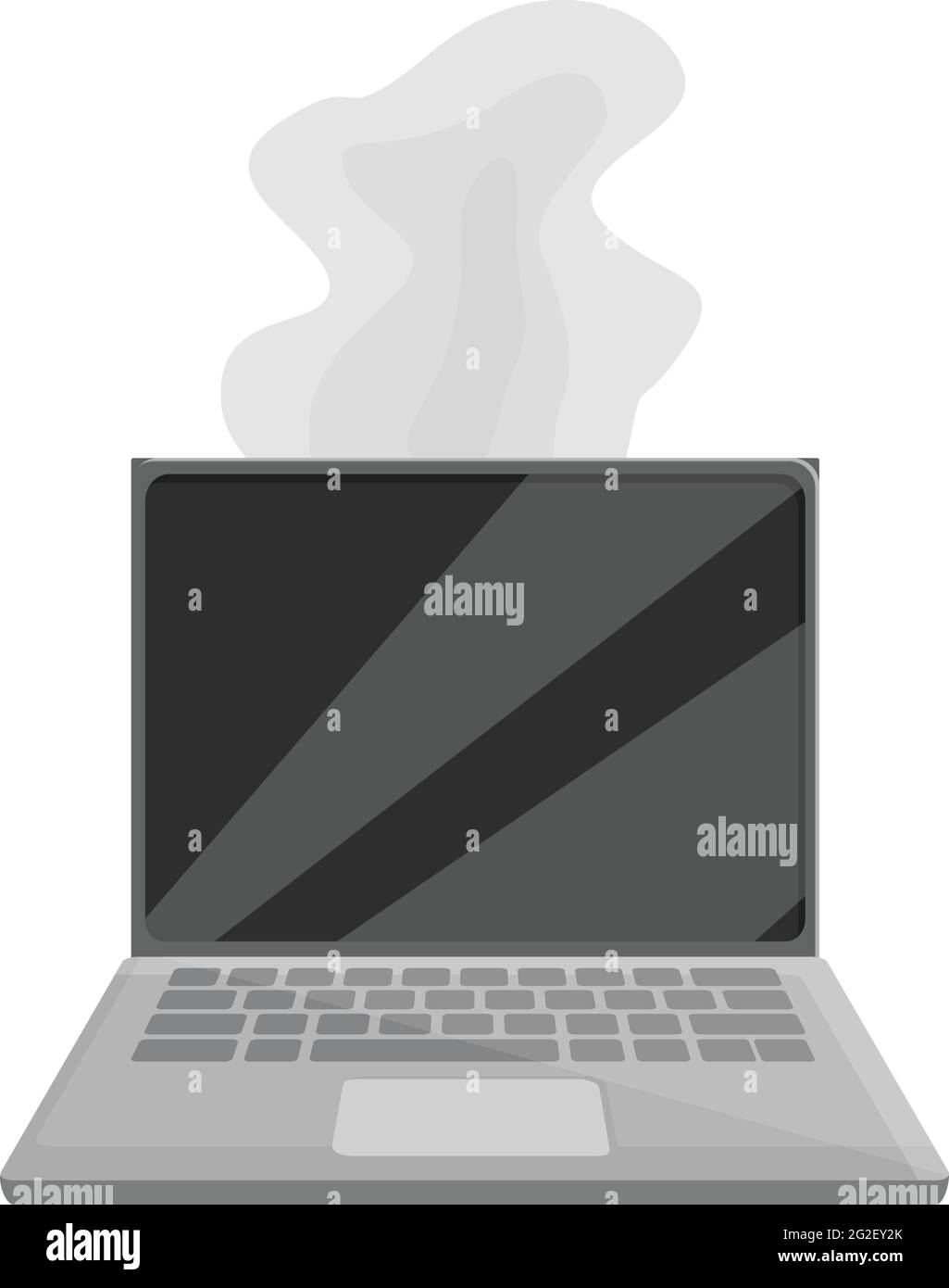 Symbol für die Reparatur von Raucherlaptop. Cartoon von Rauchen Laptop Reparatur Vektor-Symbol für Web-Design auf weißem Hintergrund isoliert Stock Vektor