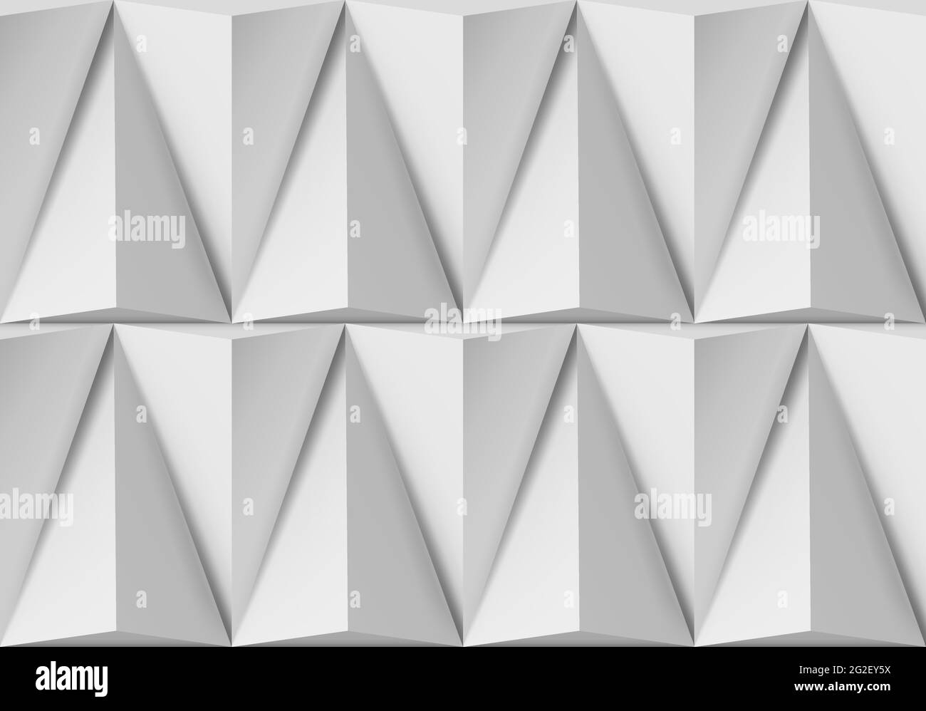 Abstrakte weißen Hintergrund mit dreieckigen 3D-Formen in Muster und Standlicht Stock Vektor