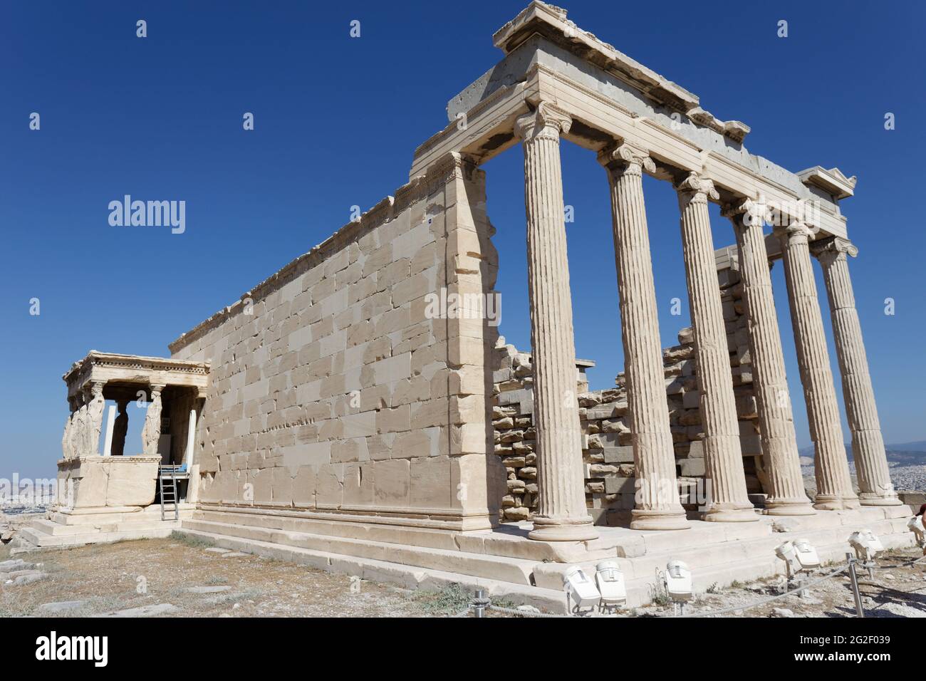 Alter Tempel der Athene - Akropolis von Athen - Athen Griechenland Stockfoto