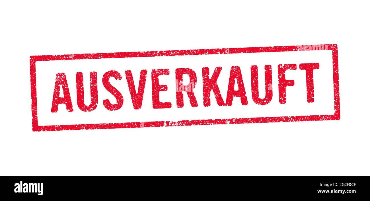 Vektordarstellung des deutschen Wortes Ausverkauft (nicht auf Lager) in roter Tintenmarke Stock Vektor
