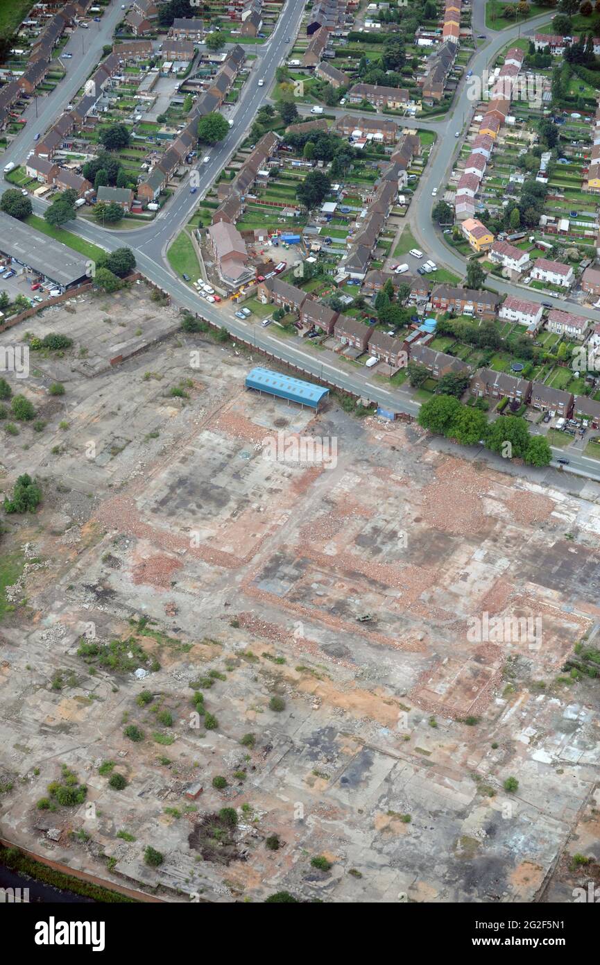 Luftaufnahme von einer Industriebrache baureif arbeiten West Midlands, Uk Stockfoto