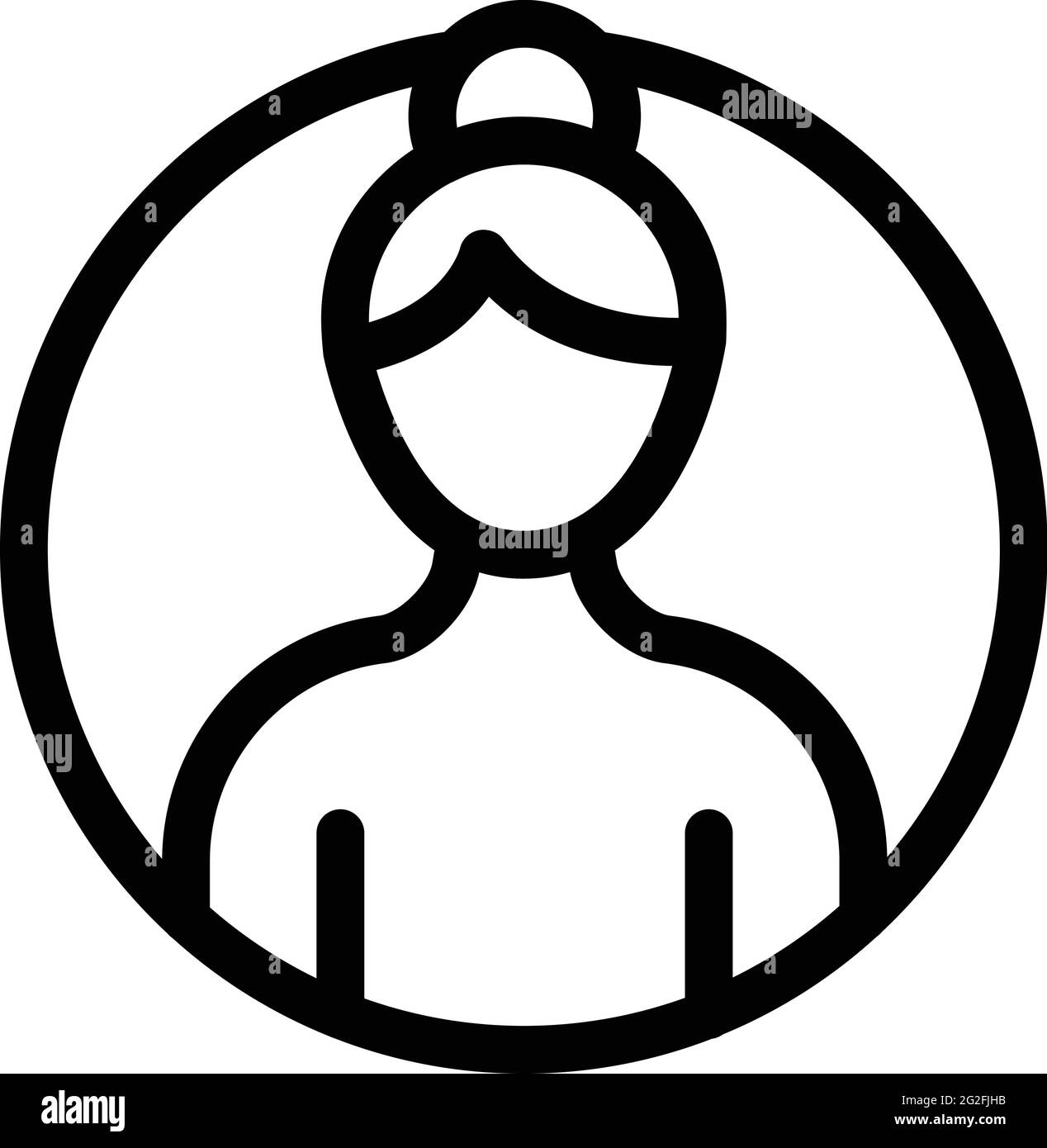 Symbol für anonyme Frau. Kontur Anonymous Frau Vektor-Symbol für Web-Design isoliert auf weißem Hintergrund Stock Vektor