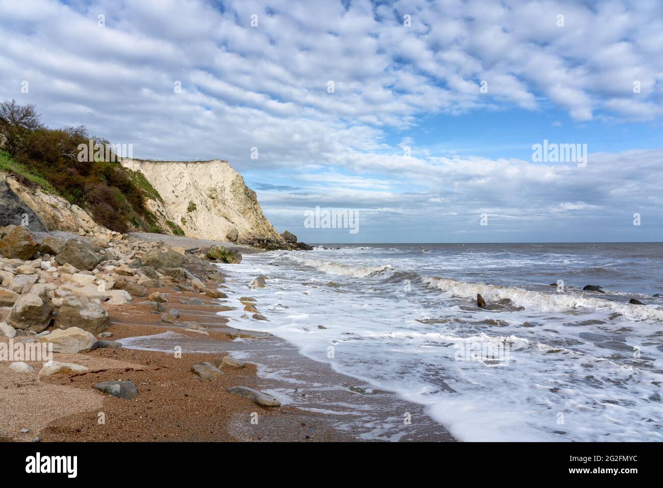 Woody Bay unterhalb von St. Lawrence und der Unterklippe an der Südküste der Isle of Wight Hampshire UK Stockfoto