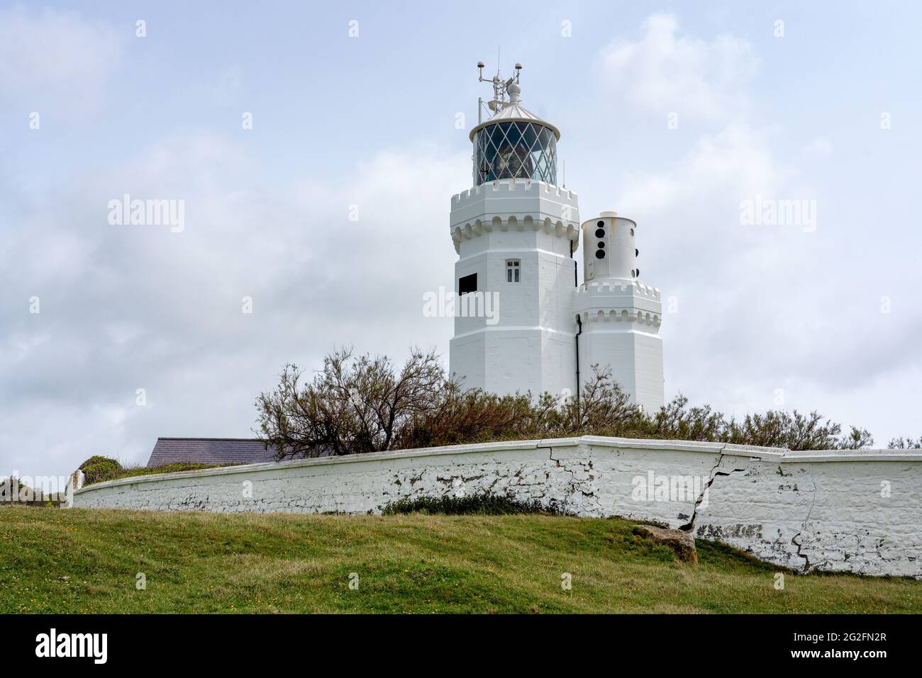 St. Catherine's Lighthouse am St. Catherine's Point am südlichsten Punkt der Isle of Wight in Hampshire, Großbritannien Stockfoto