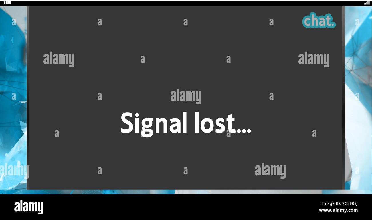 Aufbau des Bildschirms für die Videoanruf-Schnittstelle mit verlorenem Textsignal Stockfoto