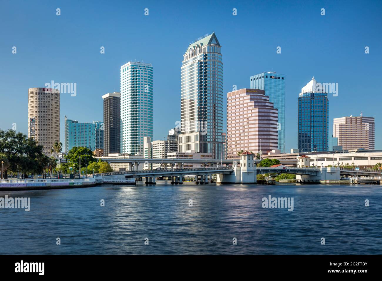 Skyline von Tampa aus Davis Island, Tampa, Florida, USA Stockfoto