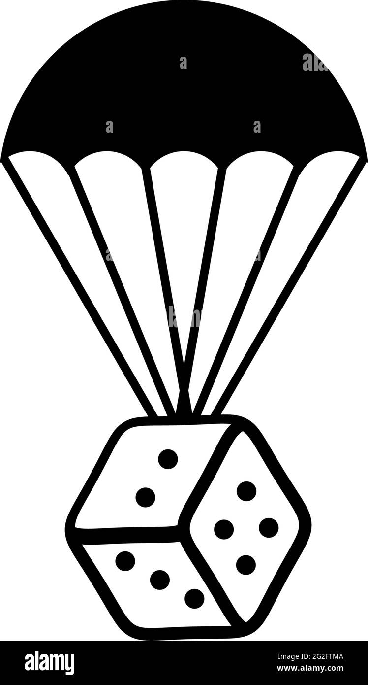 Fliegende Würfel mit Heißluftballon Logo Design Vektor-Vorlage integriert Stock Vektor