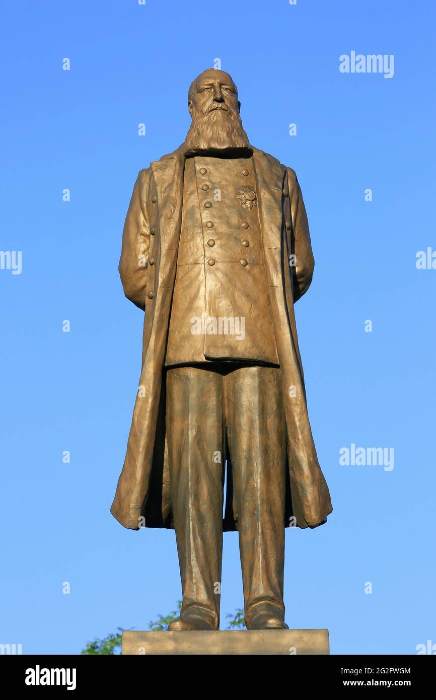 Statue von König Leopold II von Belgien (1835-1909) in Namur, Belgien Stockfoto