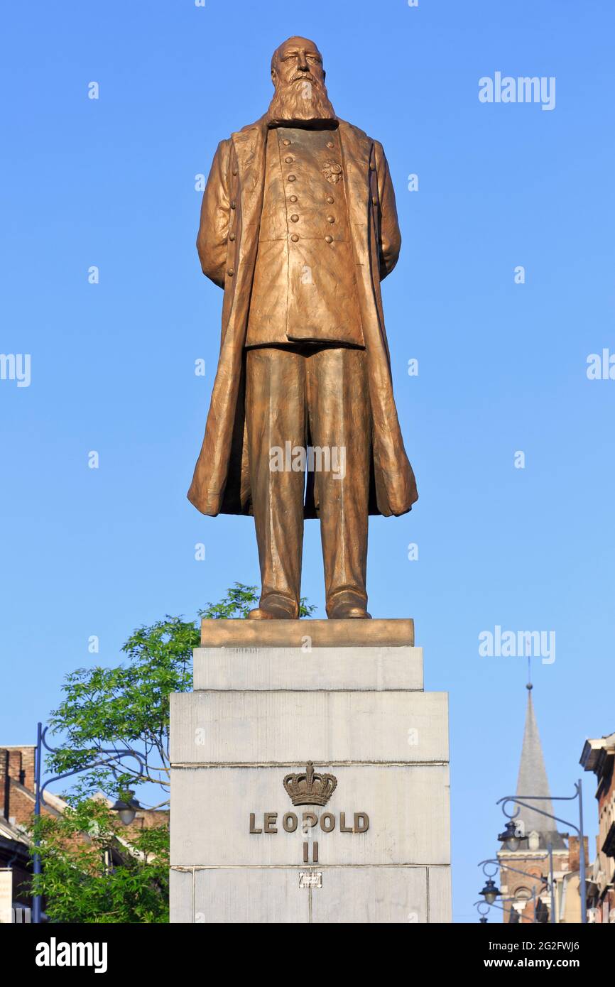 Statue von König Leopold II von Belgien (1835-1909) in Namur, Belgien Stockfoto