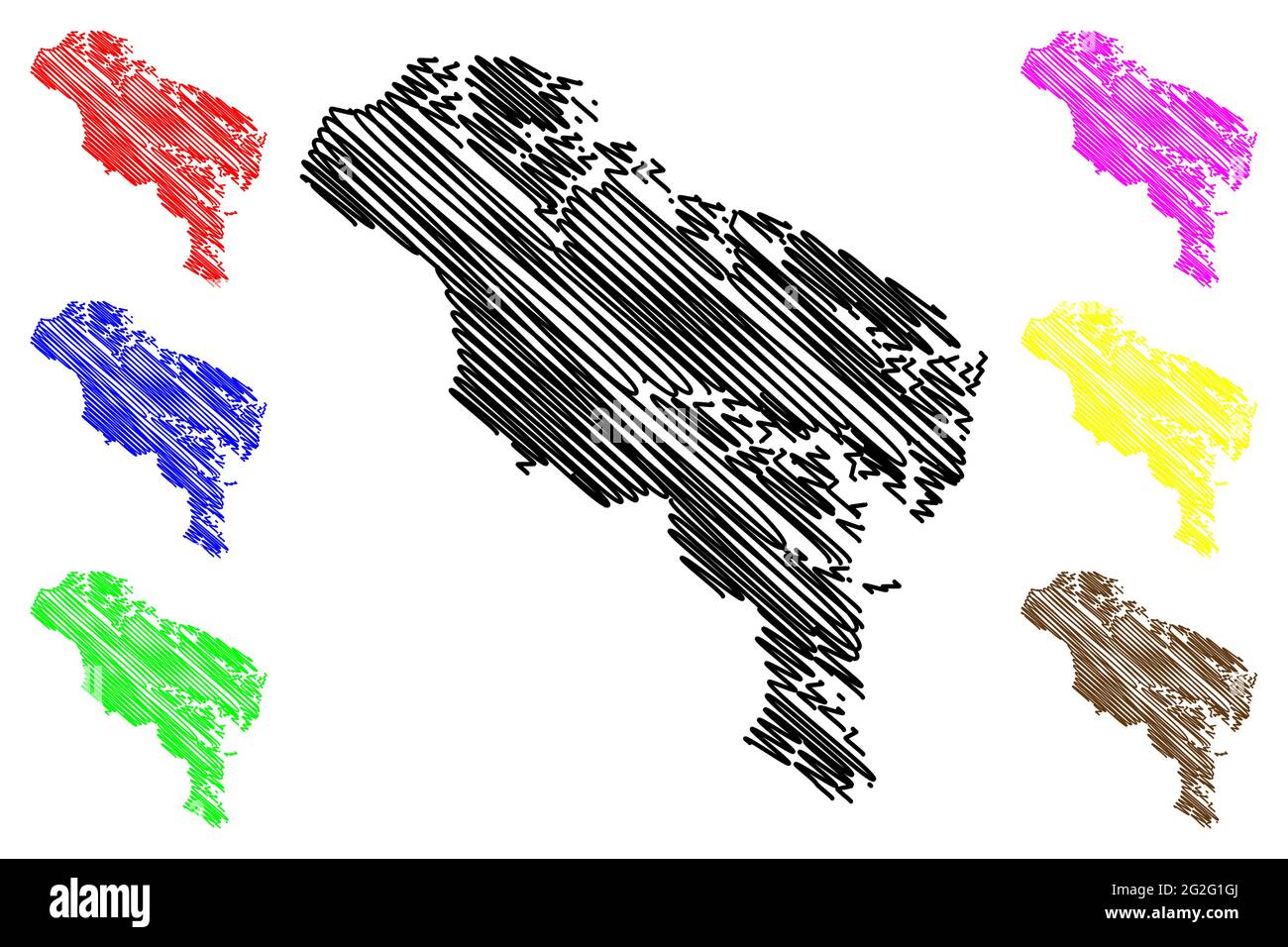 Northumberland County, Commonwealth of Virginia (US-County, Vereinigte Staaten von Amerika, USA, USA, USA) Kartenvektordarstellung, Scribble-Skizze Northu Stock Vektor