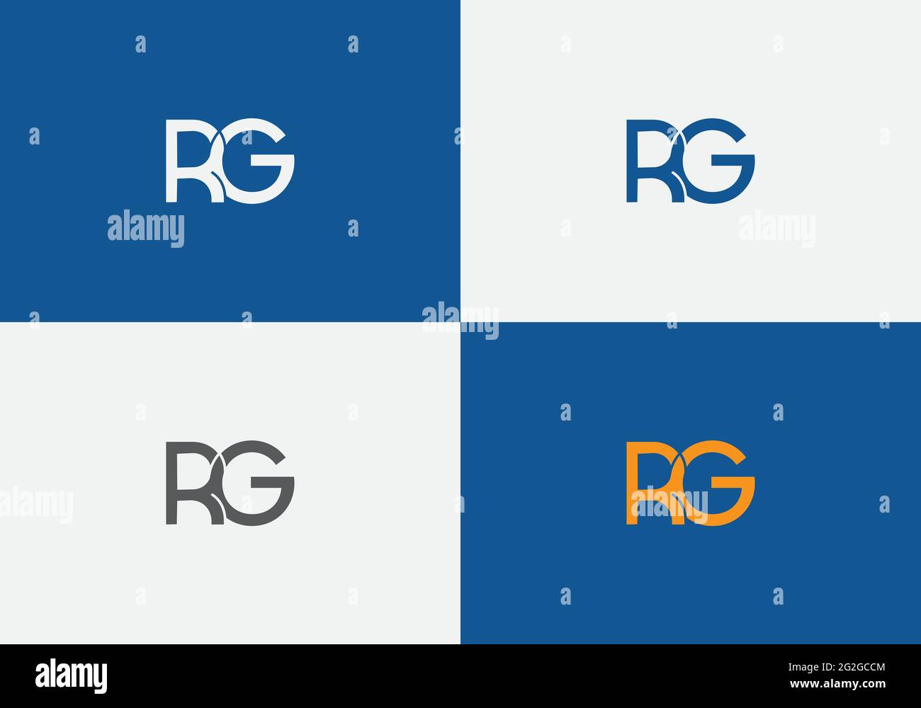 RG Letter Initial Monogram Logo Design Template | RG Initial Letter Logo für Mehrzweck-Anwendungen Stock Vektor