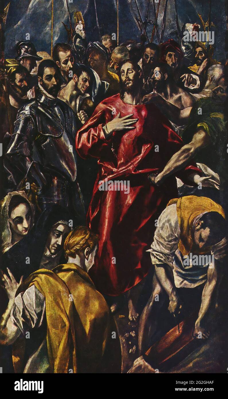 DomÃ­nikos TheotokÃ³poulos - El Greco - Entrobung Christi 1579 Stockfoto