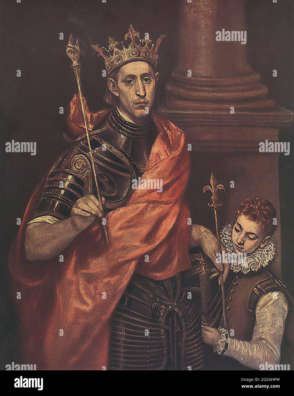 Domínikos Theotokópoulos - El Greco - St Louis King Frankreich mit Seite C 1590 Stockfoto