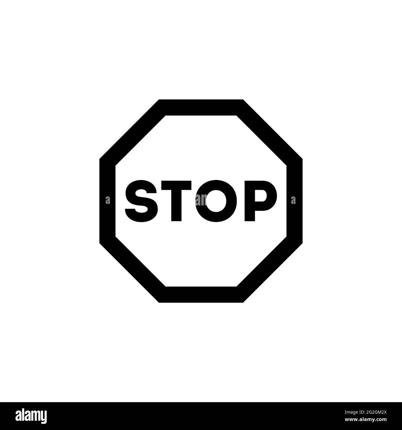 Umrisssymbol. Stoppschild-Emblem. Vektorgrafik Stock Vektor