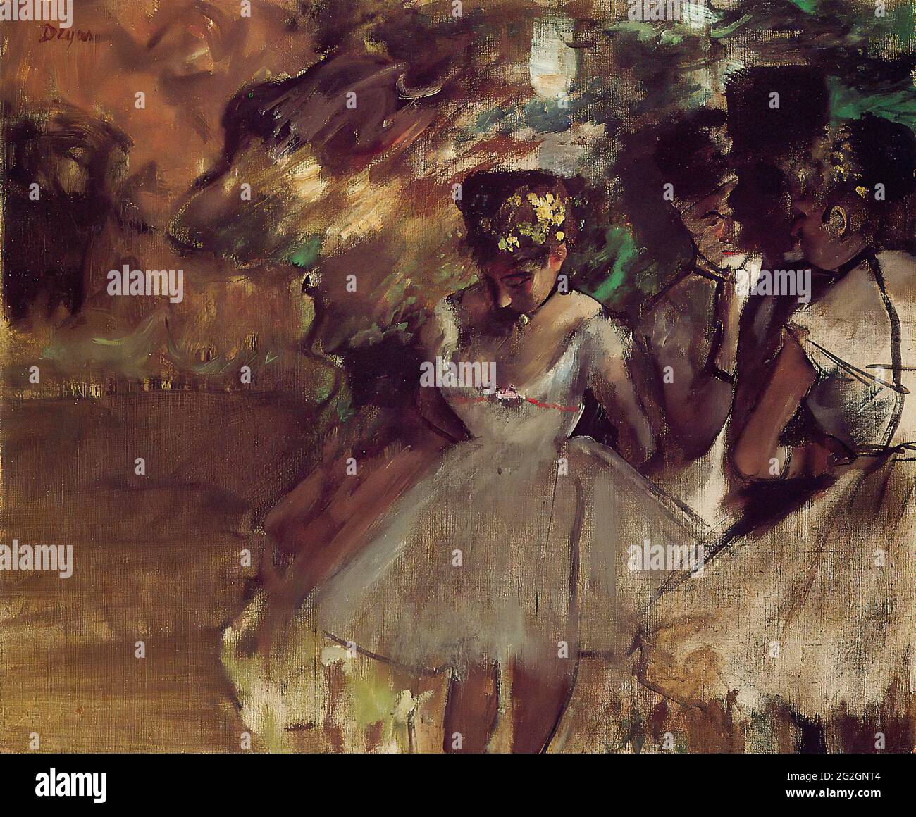 Edgar Degas - drei Tänzer hinter den Kulissen C 1885 Stockfoto