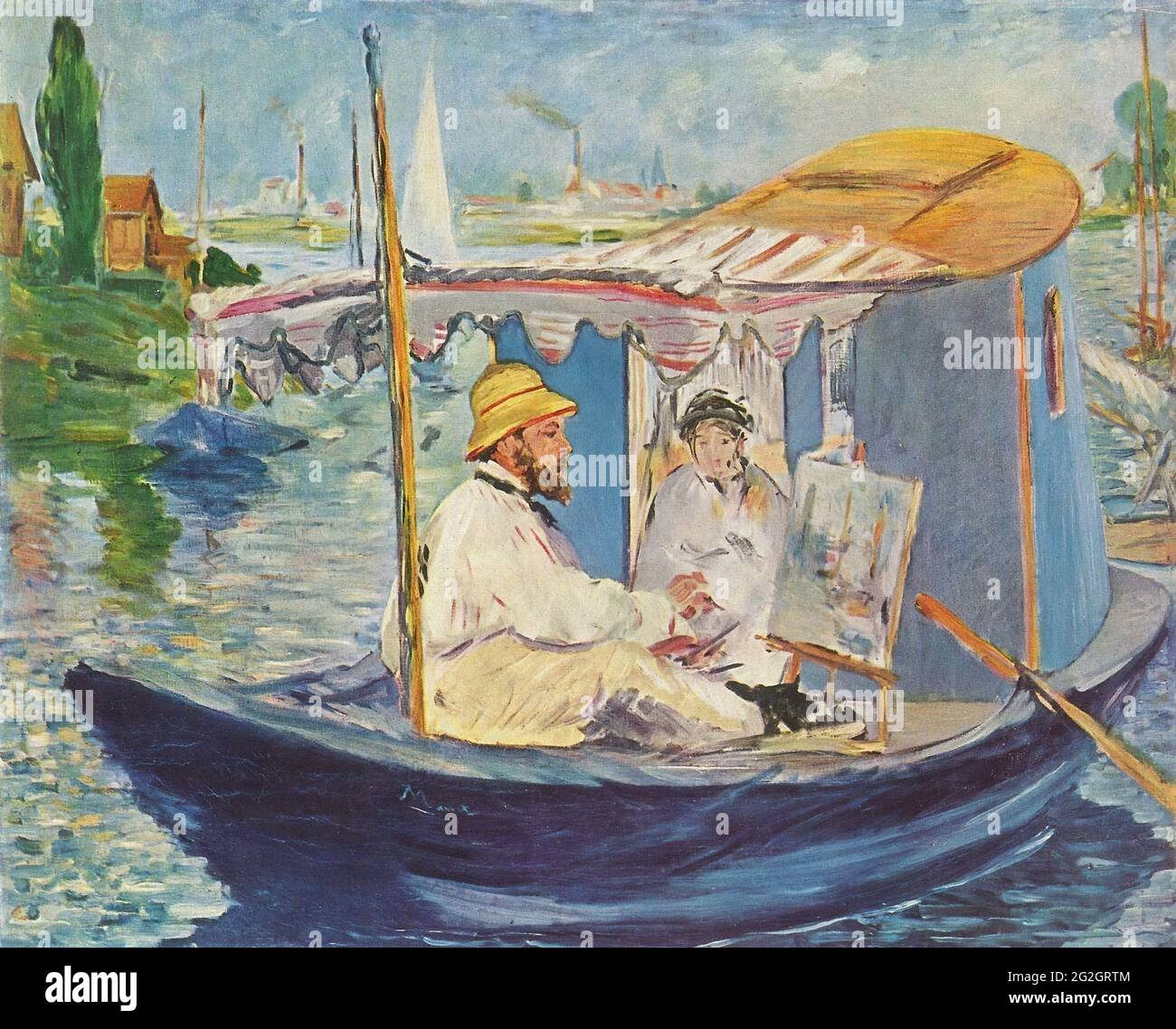 Edouard Manet - Manet Painting auf seinem Studio Boat Argenteuil 1874 Stockfoto