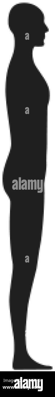 Seitenansicht einer männlichen menschlichen Körpersilhouette Stock Vektor