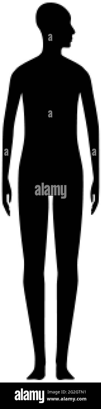 Vorderansicht Silhouette eines neutralen Geschlechts Person mit Kopf auf die Schulter gedreht Stock Vektor