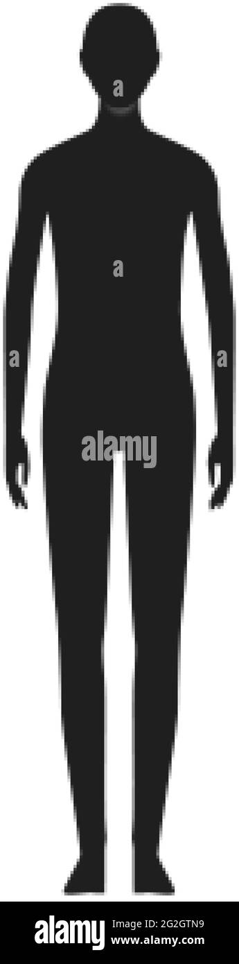 Vorderansicht einer neutralen menschlichen Körpersilhouette Stock Vektor