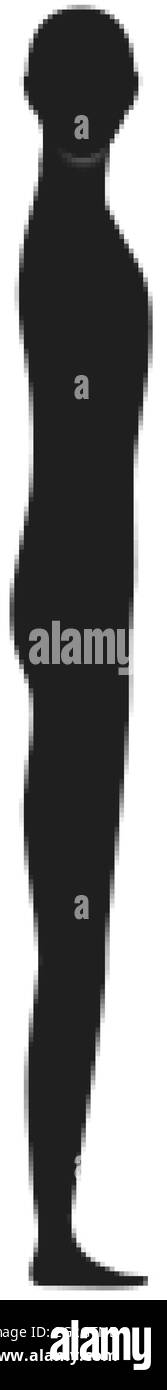 Seitenansicht Silhouette eines geschlechtsneutralen Menschen mit Kopf nach vorne gedreht Stock Vektor