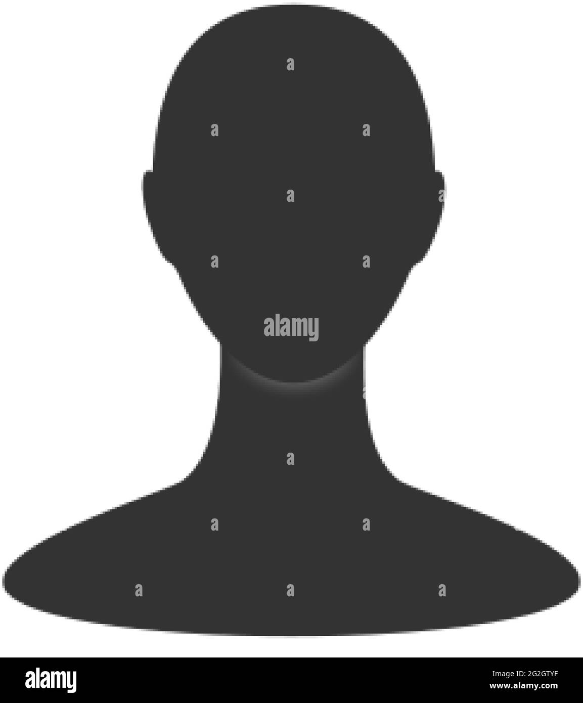 Geschlechtsneutraler Profilavatar. Vorderansicht eines Gesichts einer anonymen Person Stock Vektor
