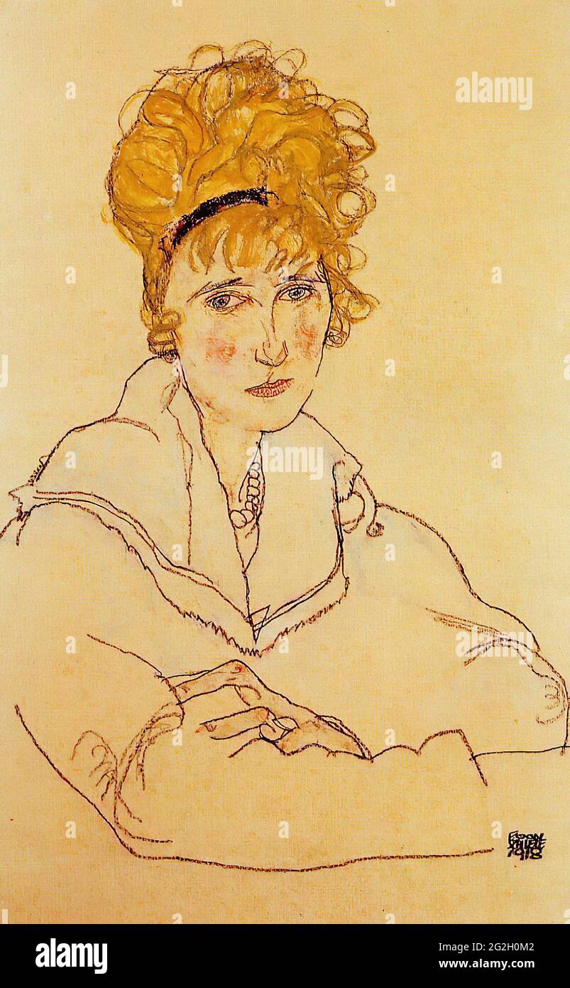 Egon Schiele - Portrait Edith Schiele 1918 Stockfoto Egon Schiele - Portrait Edith Schiele 1918 Stockfoto
