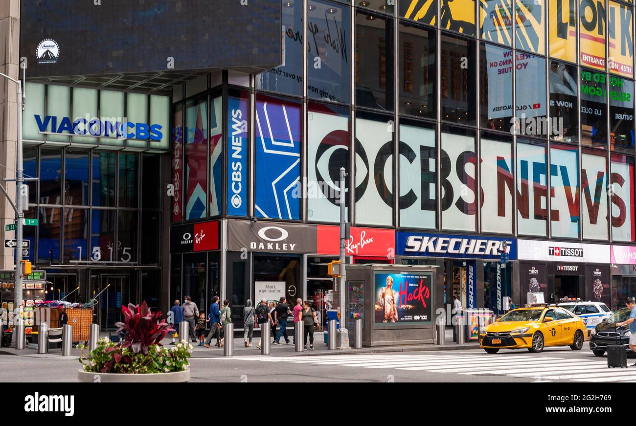 New York, USA. Juni 2021. Das ViacomCBS-Hauptquartier am Times Square in New York am Freitag, den 11. Juni 2021. (ÂPhoto von Richard B. Levine) Quelle: SIPA USA/Alamy Live News Stockfoto