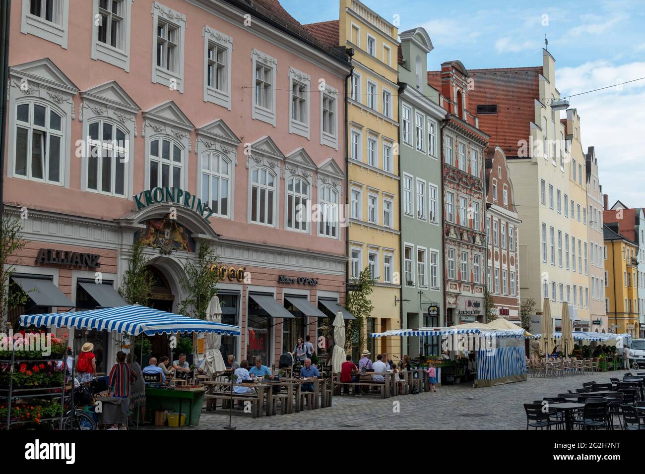 Altstadt, Landshut, Niederbayern, Bayern, Deutschland Stockfoto