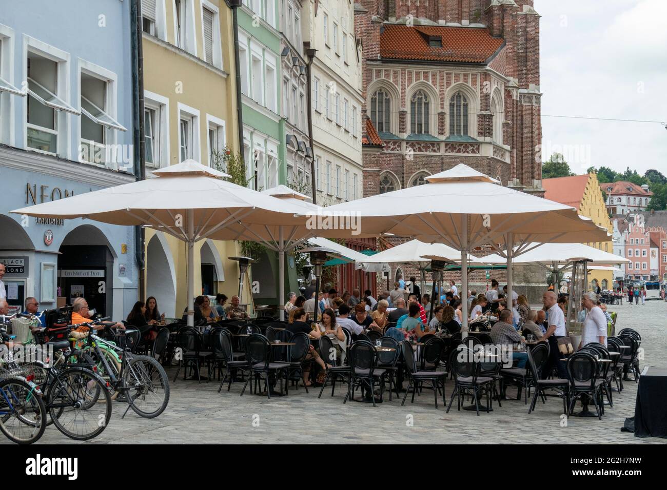 Altstadt mit St. Martin, Landshut, Niederbayern, Bayern, Deutschland Stockfoto