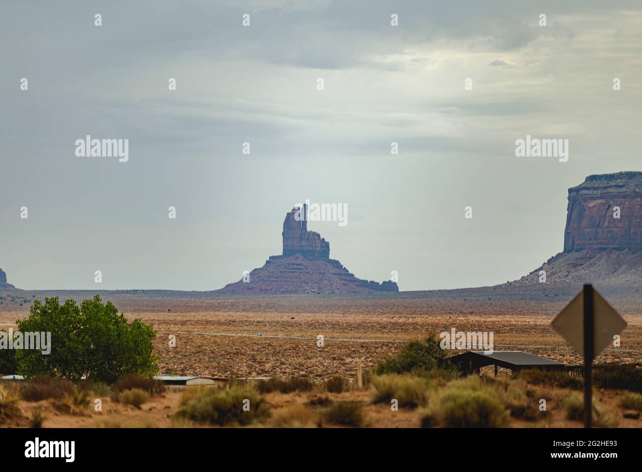 Die einzigartige Landschaft von Monument Valley, Utah, USA.East Mitten Butte Stockfoto