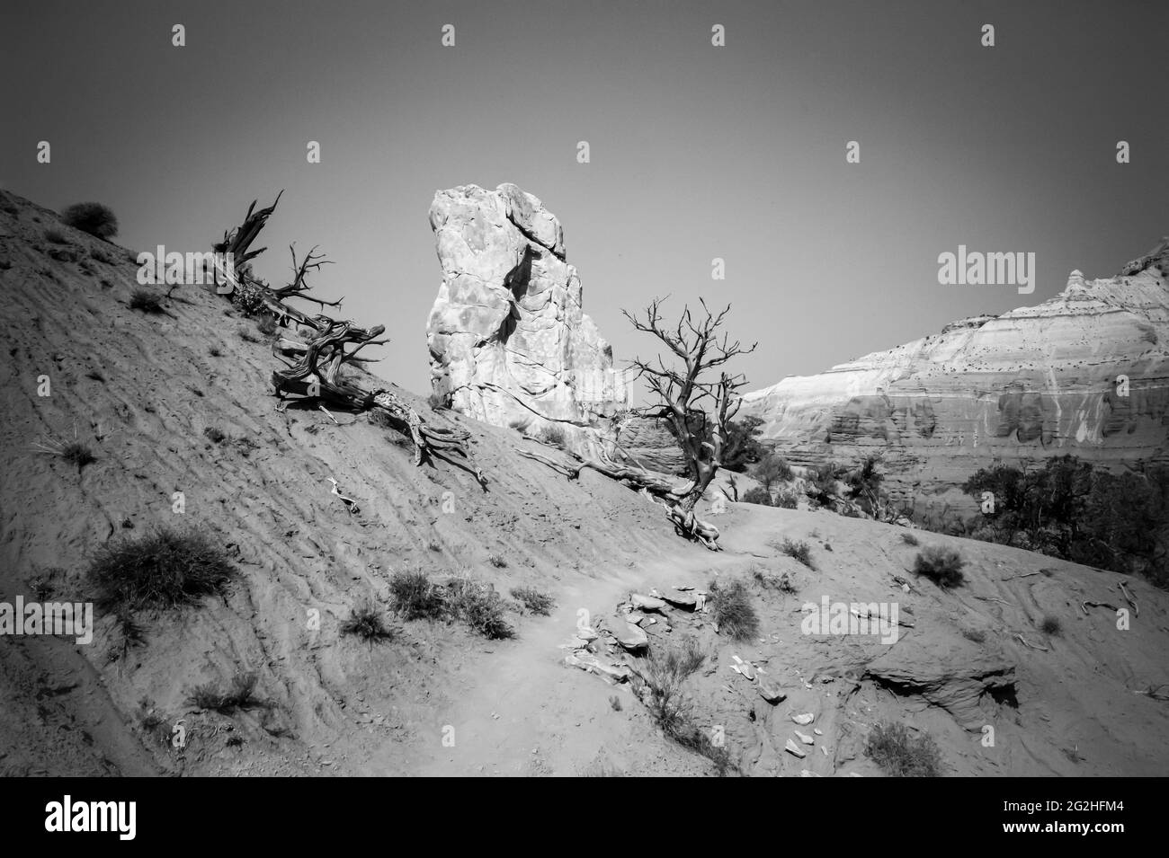Wanderung durch den Angel's Palace Trail im Kodakchrome Basin State Park, Utah, USA. Stockfoto