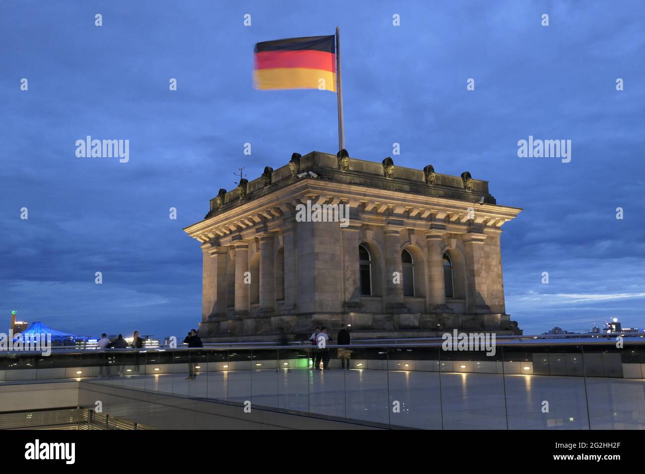 Dachterrasse des Reichstagsgebäudes, Bundestag, Berlin, Deutschland Stockfoto